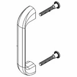 Bradley Corporation Bradley Toilet Partition Door Pull Kit, Zamak, Baked Enamel - HDWT-Z0138